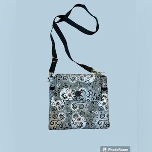 Handmade, beautiful, black and gray paisley Crossbody bag